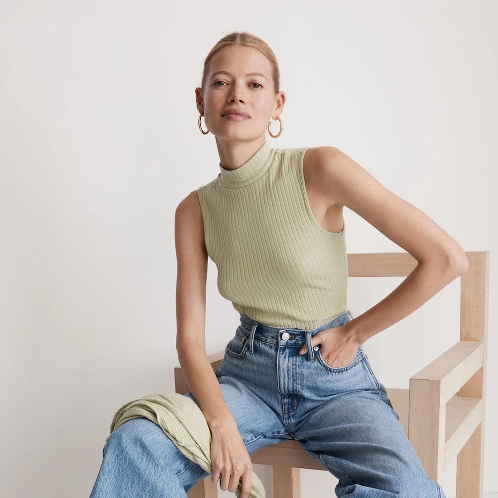 Madewell Seeveless Ribbed Knit Top